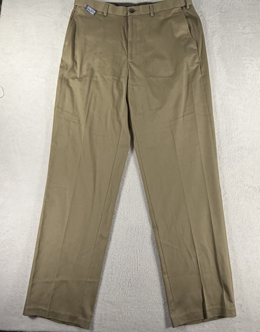 Haggar Premium No Iron Khaki Classic Fit Flat Front Men's 36 x 32 NWT